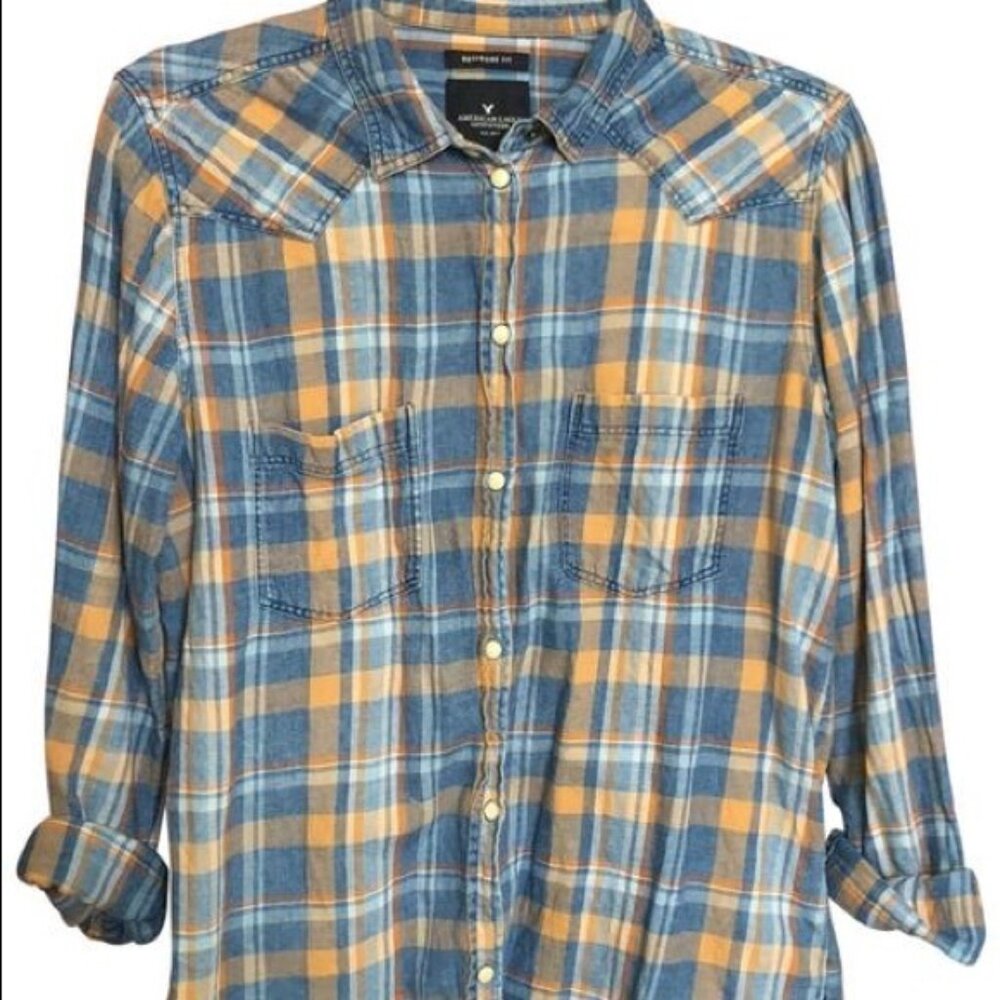 American Eagle Boyfriend Plaid Flannel